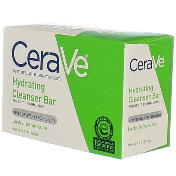 CeraVe Hydrating Cleanser Bar Soap For Normal to Dry Skin Full Size Bar - Picture 2 of 8
